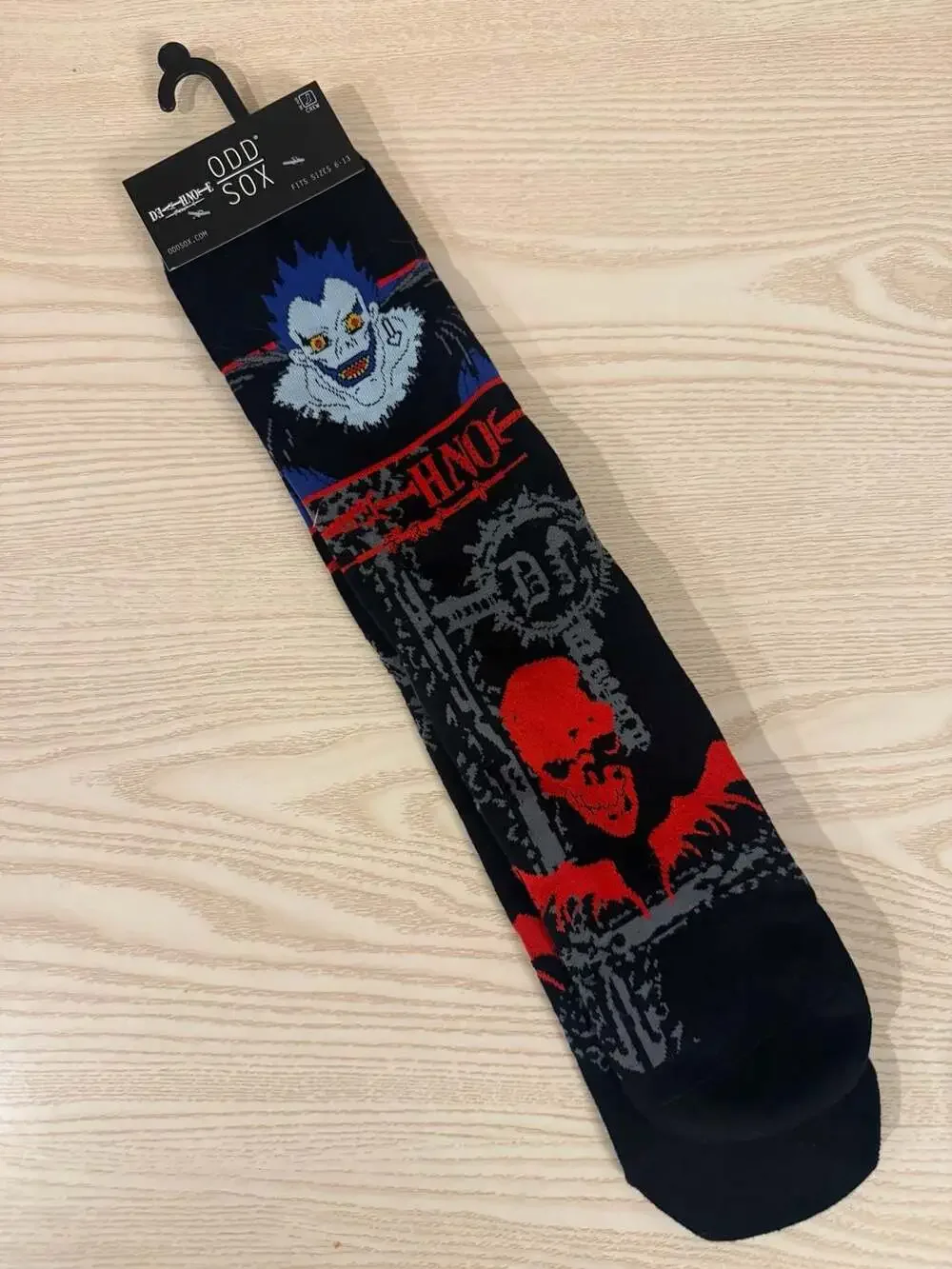 Death Note Ryuk ODD SOX Anime Crew Socks Fits Sizes 6-13